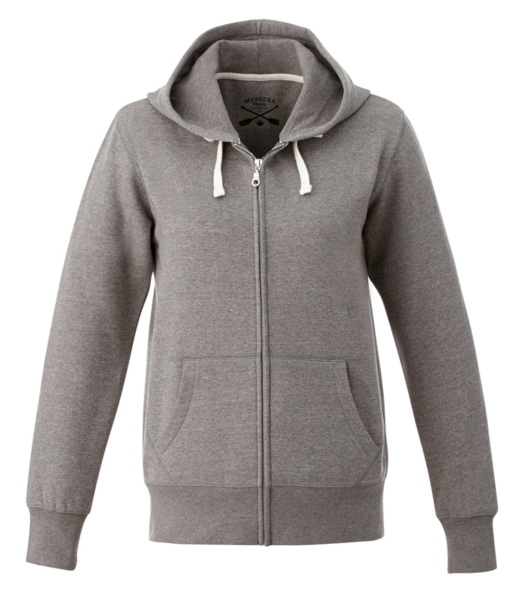 L00671 - Lakeview - Ladies Full-Zip Hooded Sweatshirt Mid Grey 80% Cotton 20% Recycled Polyester 671 eco-friendly Ladies sustainable sweater sweatshirt Women zip up