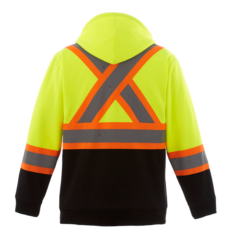 L00682 - Freedom - Hi-Vis Full Zip Hooded Sweatshirt 682 adult CX2 Hi-Vis mens safety hoodie