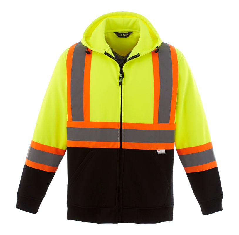 L00682 - Freedom - Hi-Vis Full Zip Hooded Sweatshirt Hi-Vis Yellow 682 adult CX2 Hi-Vis mens safety hoodie
