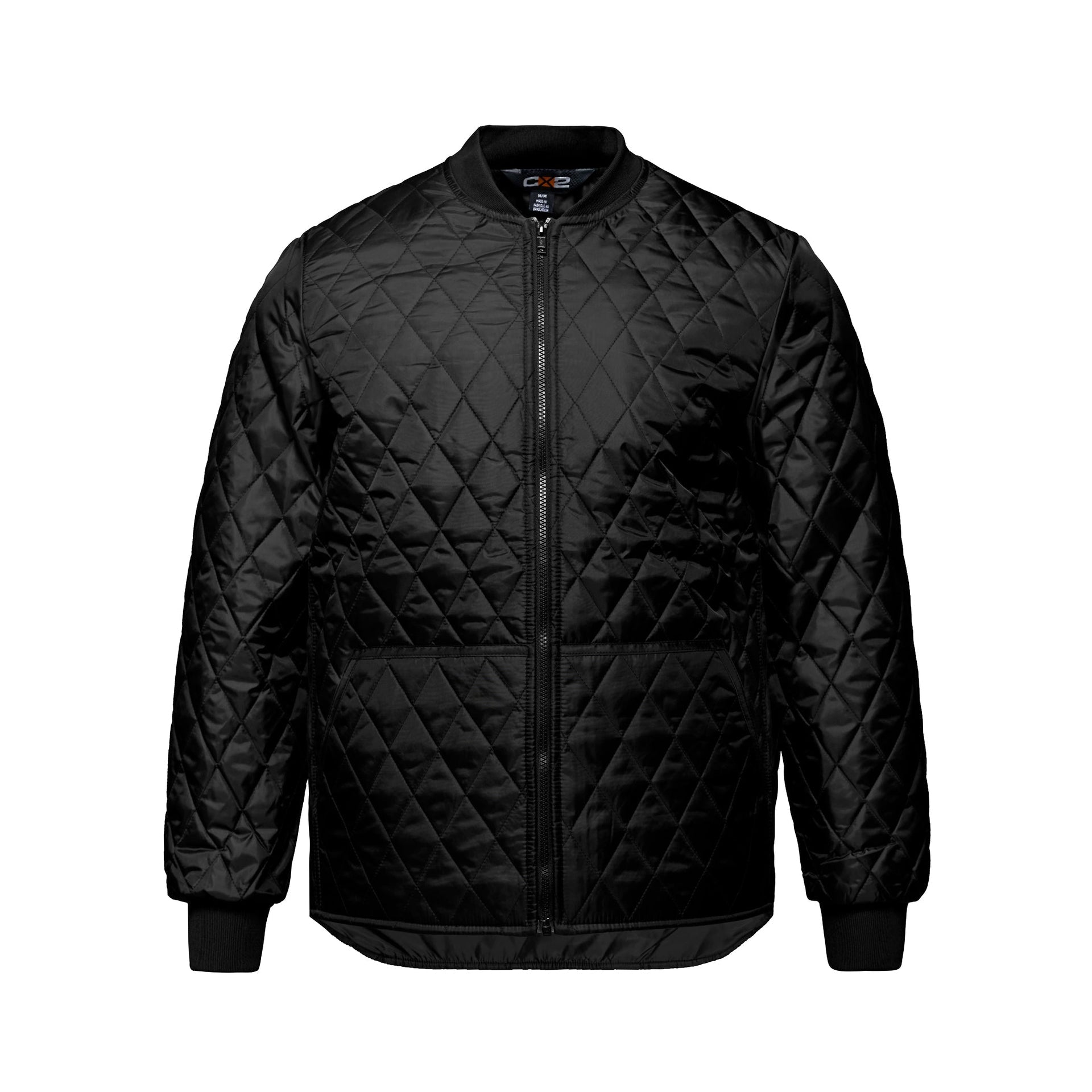 L01025 - Contender - Adult Quilted Freezer Jacket Black 1025 adult CX2 Rugged mens