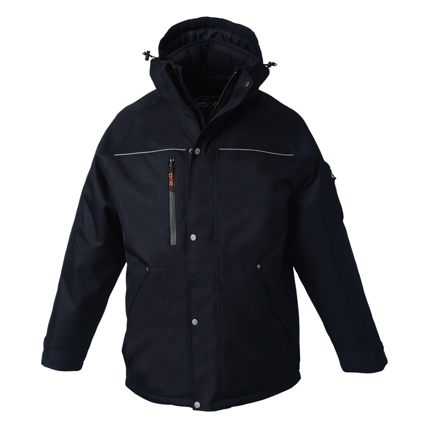 L01100 - Defender - Heavy Duty Insulated Parka w/ Detachable Hood Navy 1100 adult CX2 Rugged mens winter coat