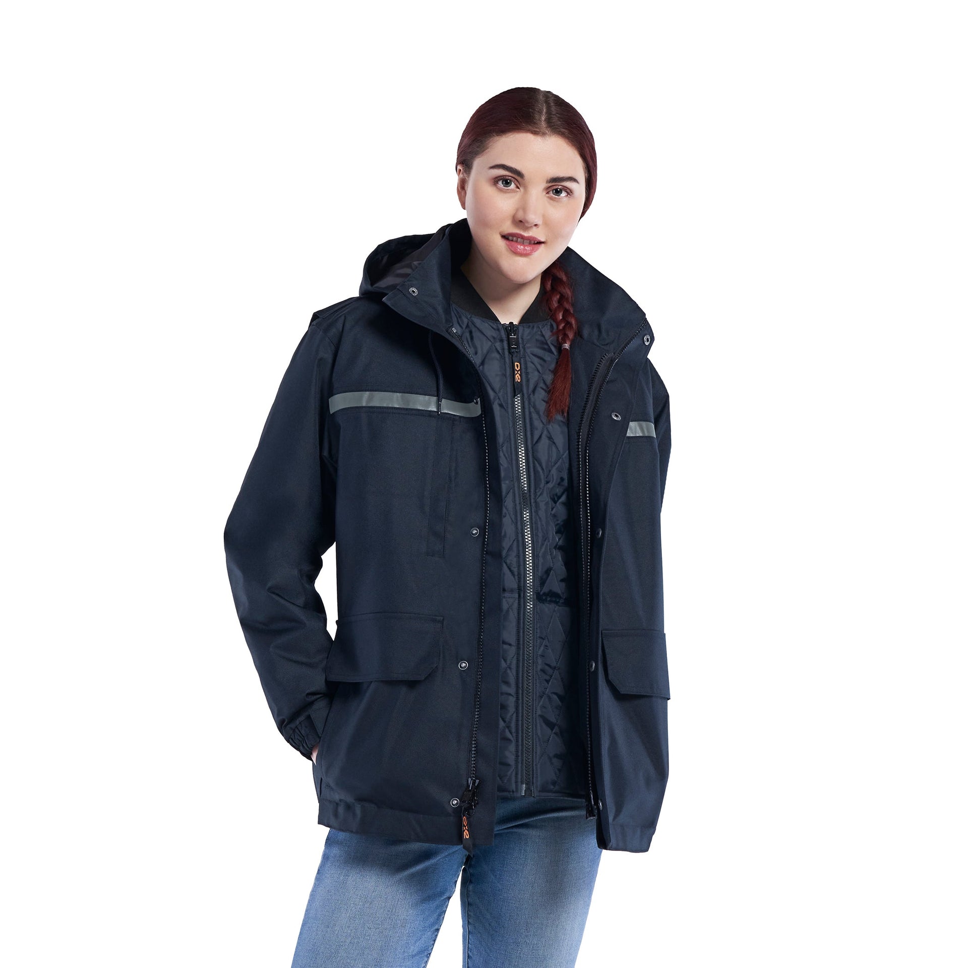 L01120 - Pinnacle - Heavy Duty 3 in 1 Parka w/ Detachable Hood 1120 3in1 __label:NEW gun access gun zipper police jacket venting winter workwear