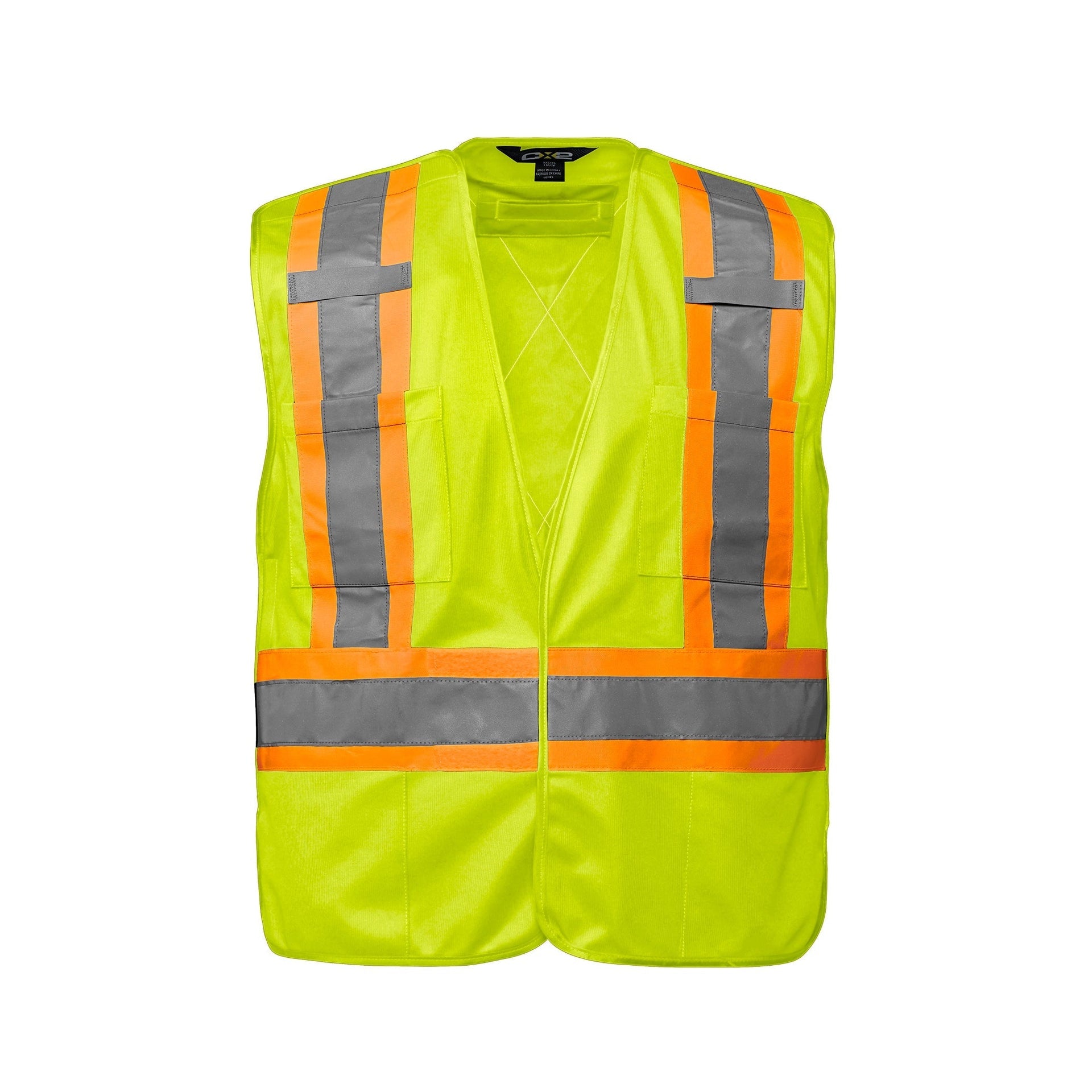 L01145 - Vanguard - Tricot Hi-Vis 5 Point Tear-Away Vest - Dual Sized Fluorescent Yellow 1145 __label:IN-STOCK CX2 Hi-Vis hi-vis safety vest