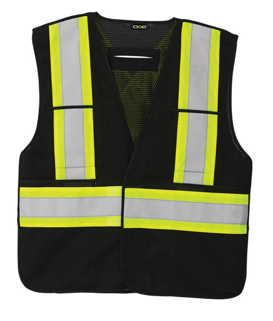 L01160 - Guardian - Mesh Hi-Vis 5 Point Tear Away Vest - Dual Sized Black 1160 construction vest CX2 Hi-Vis