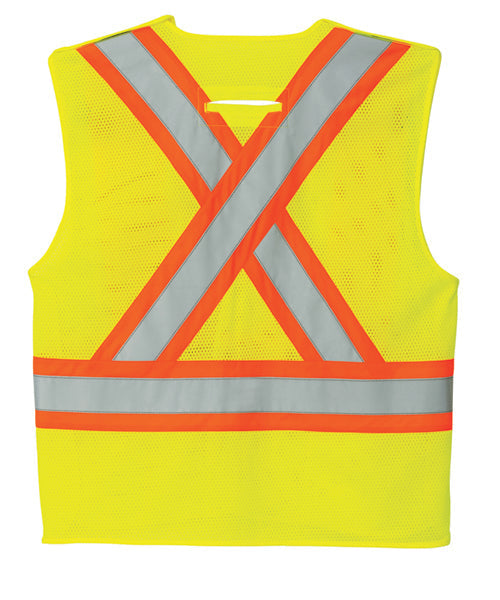 L01160 - Guardian - Mesh Hi-Vis 5 Point Tear Away Vest - Dual Sized 1160 construction vest CX2 Hi-Vis