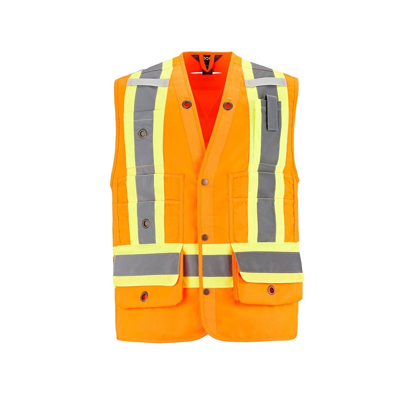 L01190 - Surveyor - Hi-Vis Surveyor’s Vest - Sized Hi-Vis Orange 1190 __label: NEW adult construction vest CX2 Hi-Vis mens