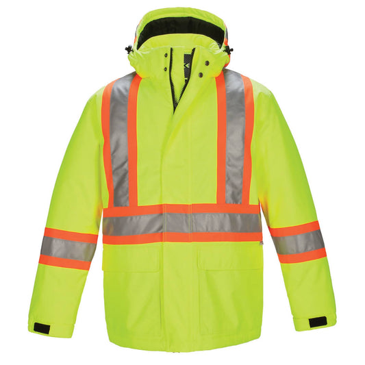 L01250 - Armour - Hi-Vis Insulated Parka w/ Detachable Hood Hi-Vis Yellow 1250 adult CX2 Hi-Vis mens