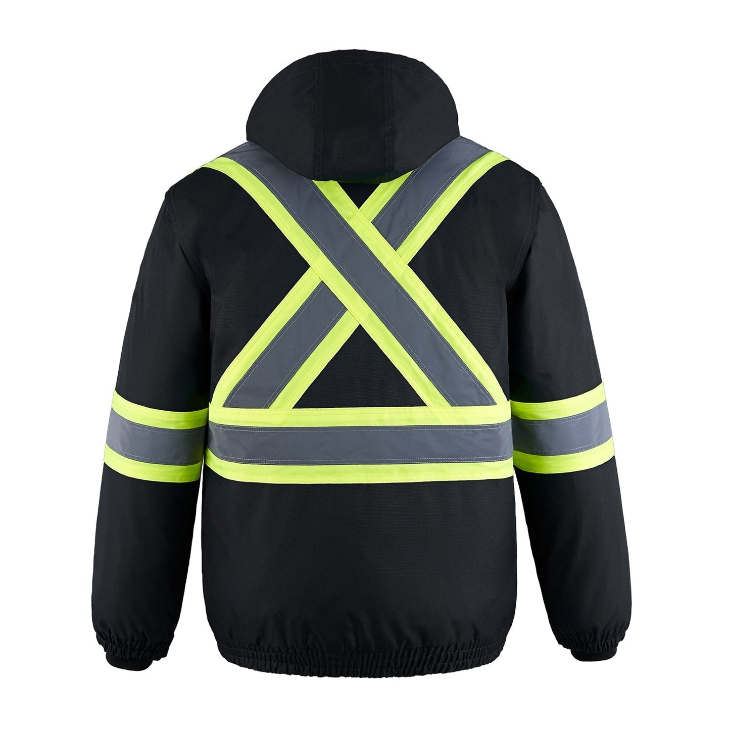 L01277 - Peterbuilt - Hi-Vis 3 in 1 Bomber Jacket w/ Detachable Hood 1277 adult CX2 Hi-Vis mens