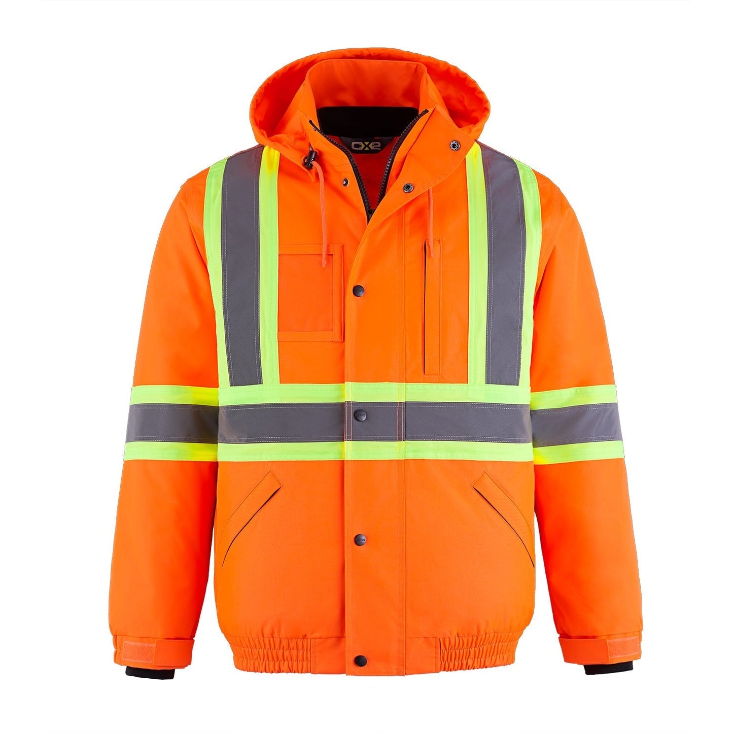 L01277 - Peterbuilt - Hi-Vis 3 in 1 Bomber Jacket w/ Detachable Hood Hi-Vis Orange 1277 adult CX2 Hi-Vis mens