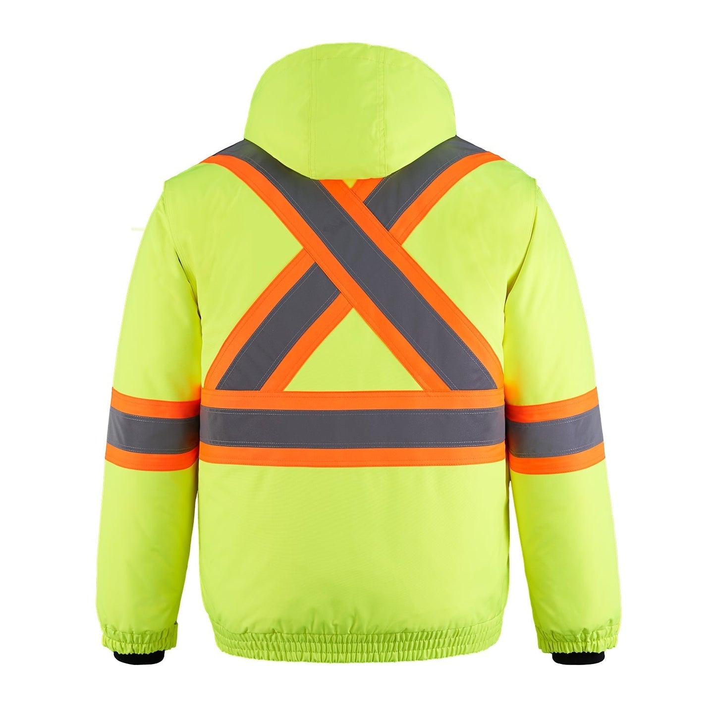 L01277 - Peterbuilt - Hi-Vis 3 in 1 Bomber Jacket w/ Detachable Hood 1277 adult CX2 Hi-Vis mens