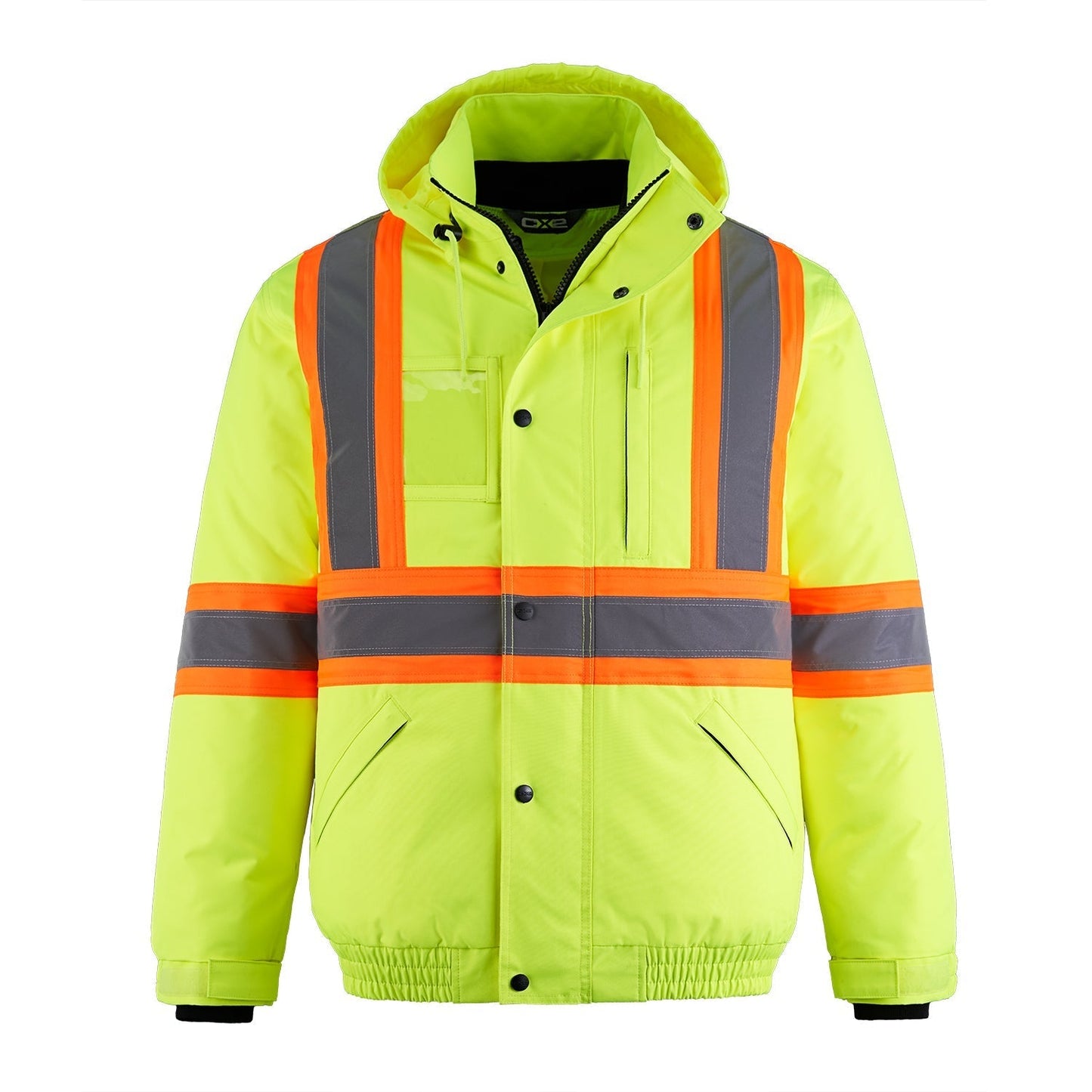 L01277 - Peterbuilt - Hi-Vis 3 in 1 Bomber Jacket w/ Detachable Hood Hi-Vis Yellow 1277 adult CX2 Hi-Vis mens