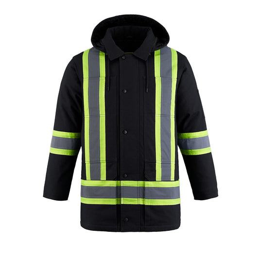 L01292 - Kingpin - Cotton Canvas Hi-Vis Insulated Parka w/ Detachable Hood