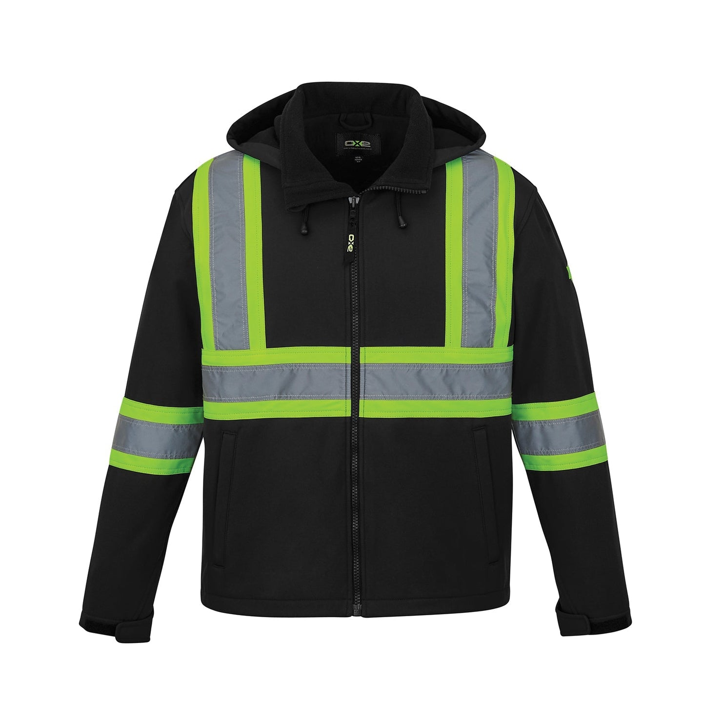 L01305 - Shield - Hi-Vis Softshell Jacket w/ Detachable Hood Black 1305 adult CX2 Hi-Vis mens