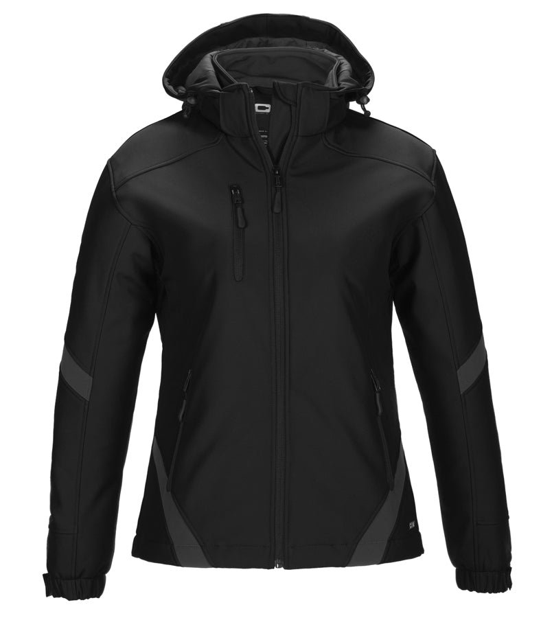 L03201 - Typhoon - Ladies Insulated Softshell Jacket w/ Detachable Hood Black Gunmetal 3200 3200Y 3201 Ladies team Women