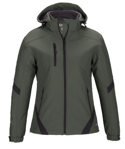 L03201 - Typhoon - Ladies Insulated Softshell Jacket w/ Detachable Hood Gunmetal Black 3200 3200Y 3201 Ladies team Women