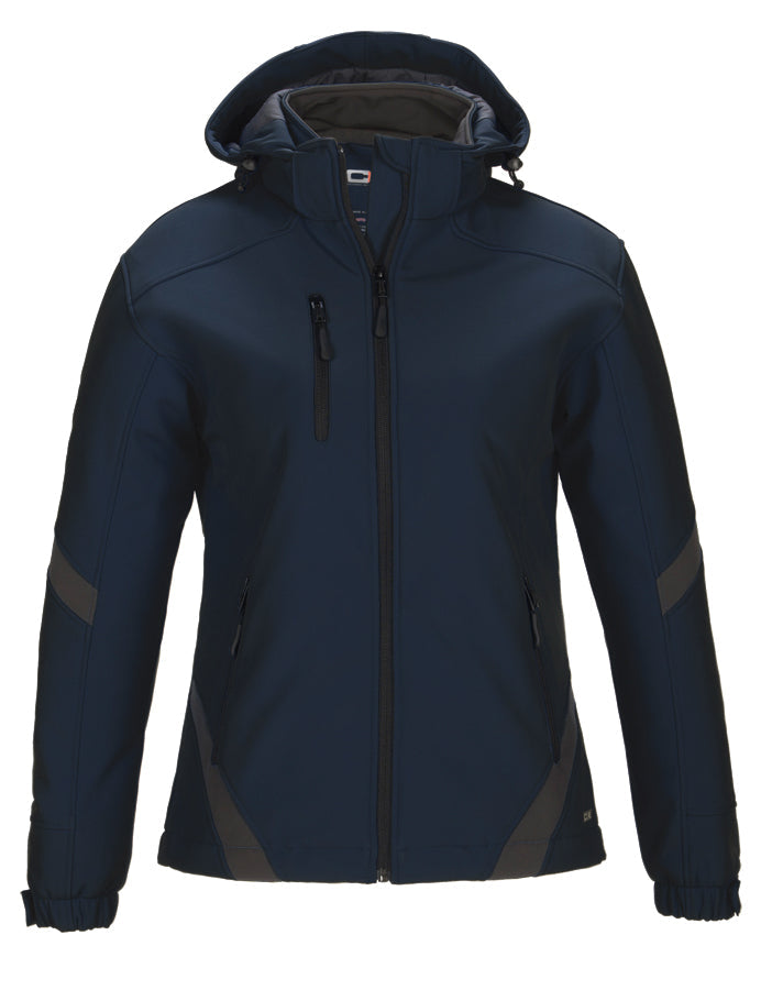 L03201 - Typhoon - Ladies Insulated Softshell Jacket w/ Detachable Hood Navy Gunmetal 3200 3200Y 3201 Ladies team Women