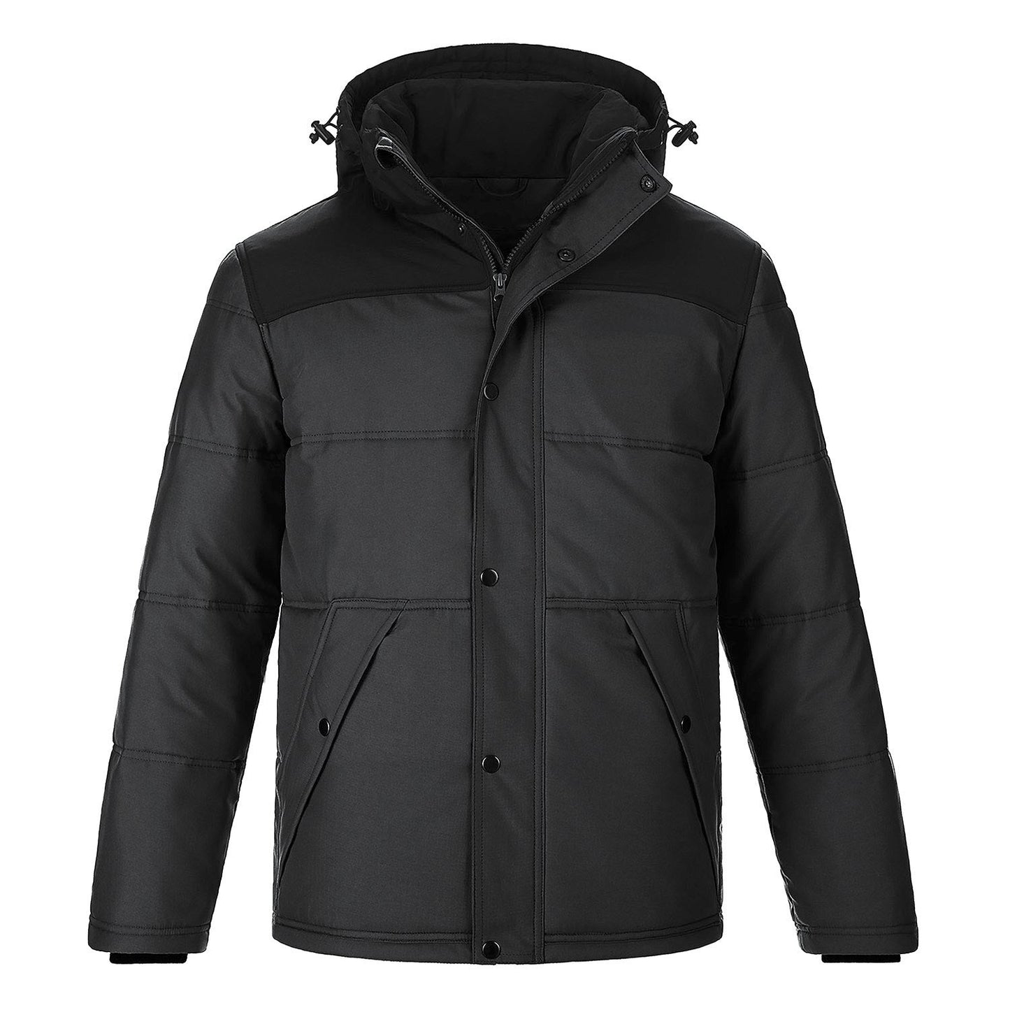 L06025 - Nunavut - Men's Puffy Coat w/ Detachable Hood Charcoal Heather 6025 adult Heritage 54 mens winter coat