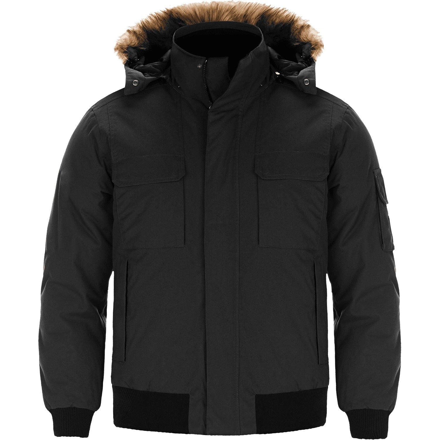 L06075 - Intense - Men's Cold Weather Bomber Jacket w/ Detachable Hood 6075 adult Heritage 54 mens winter coat