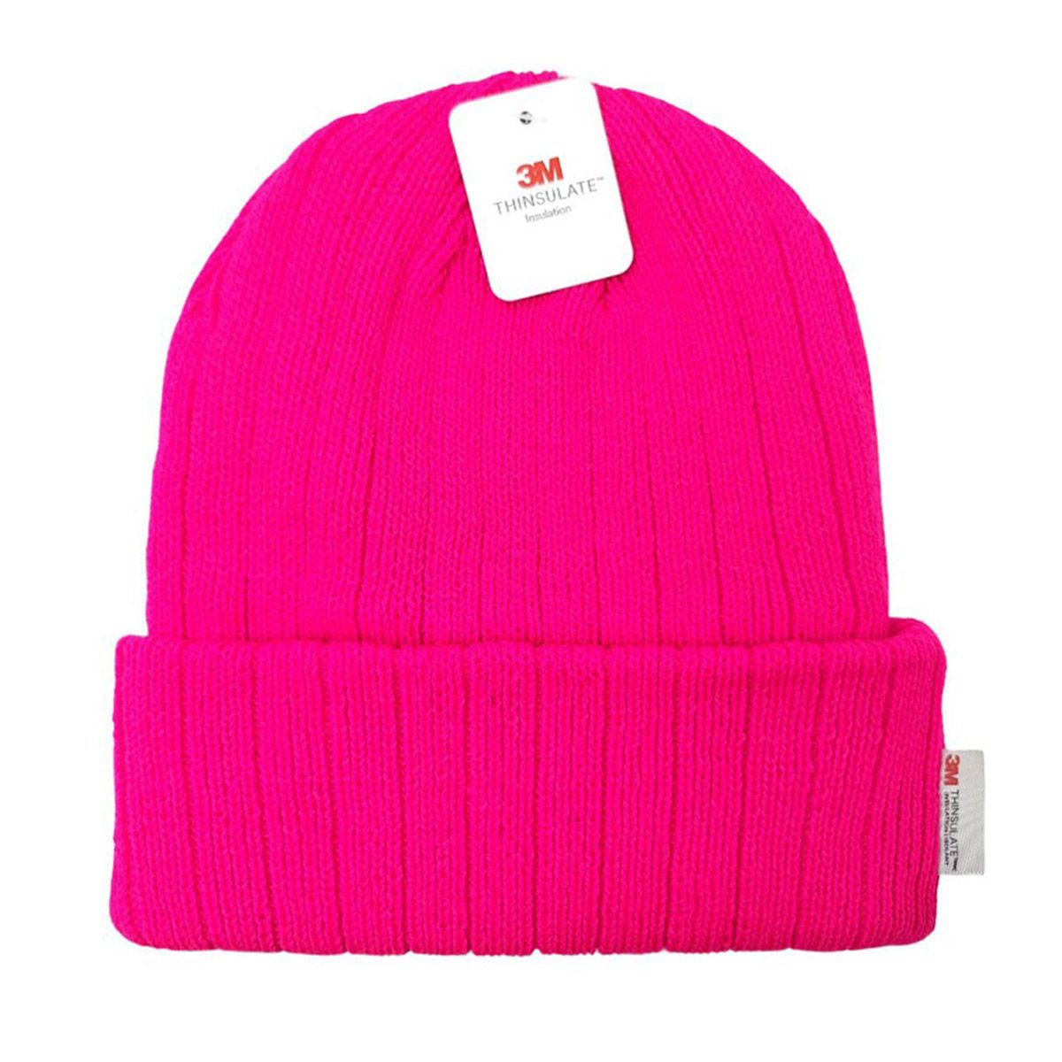 3M Thinsulate Ribbed Toque - JF, Lining, Multi-Coloured Hot Pink OSFA