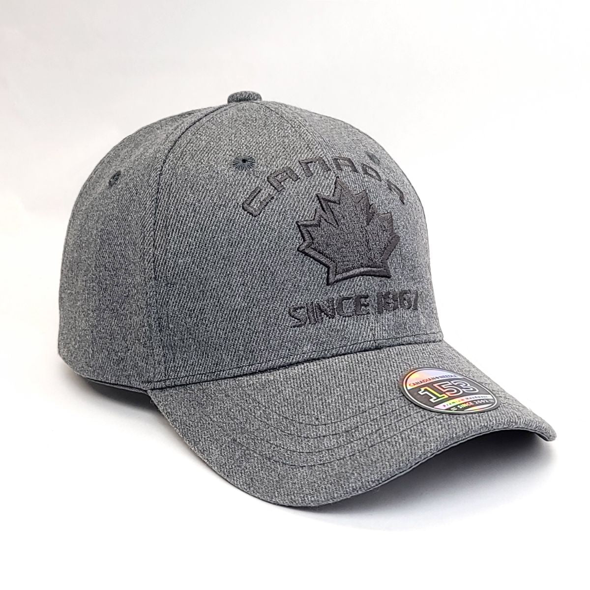 Canada Leaf Cap - Heather, Classic Baseball Cap with 3D Logo, Grey & Light Grey Heather Grey OSFA Best Seller