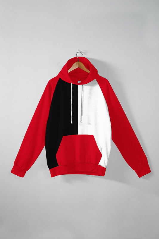 M234-CB RED/BLACK/WHITE 250 GSM 50 poly / 50 cotton Pullover Hoodie tops unisex