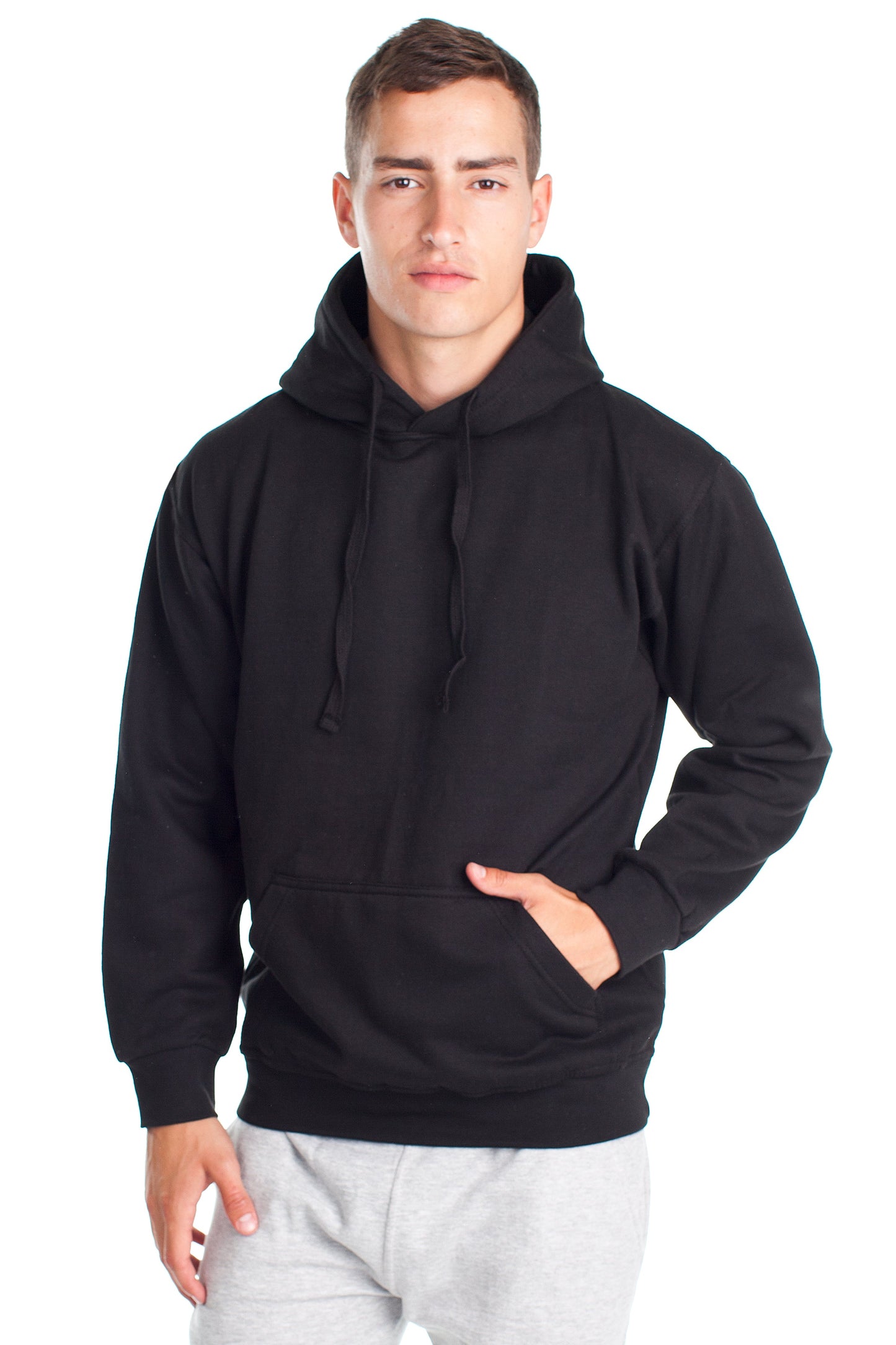 M303-Black 280 GSM 50 poly / 50 cotton Pullover Hoodie