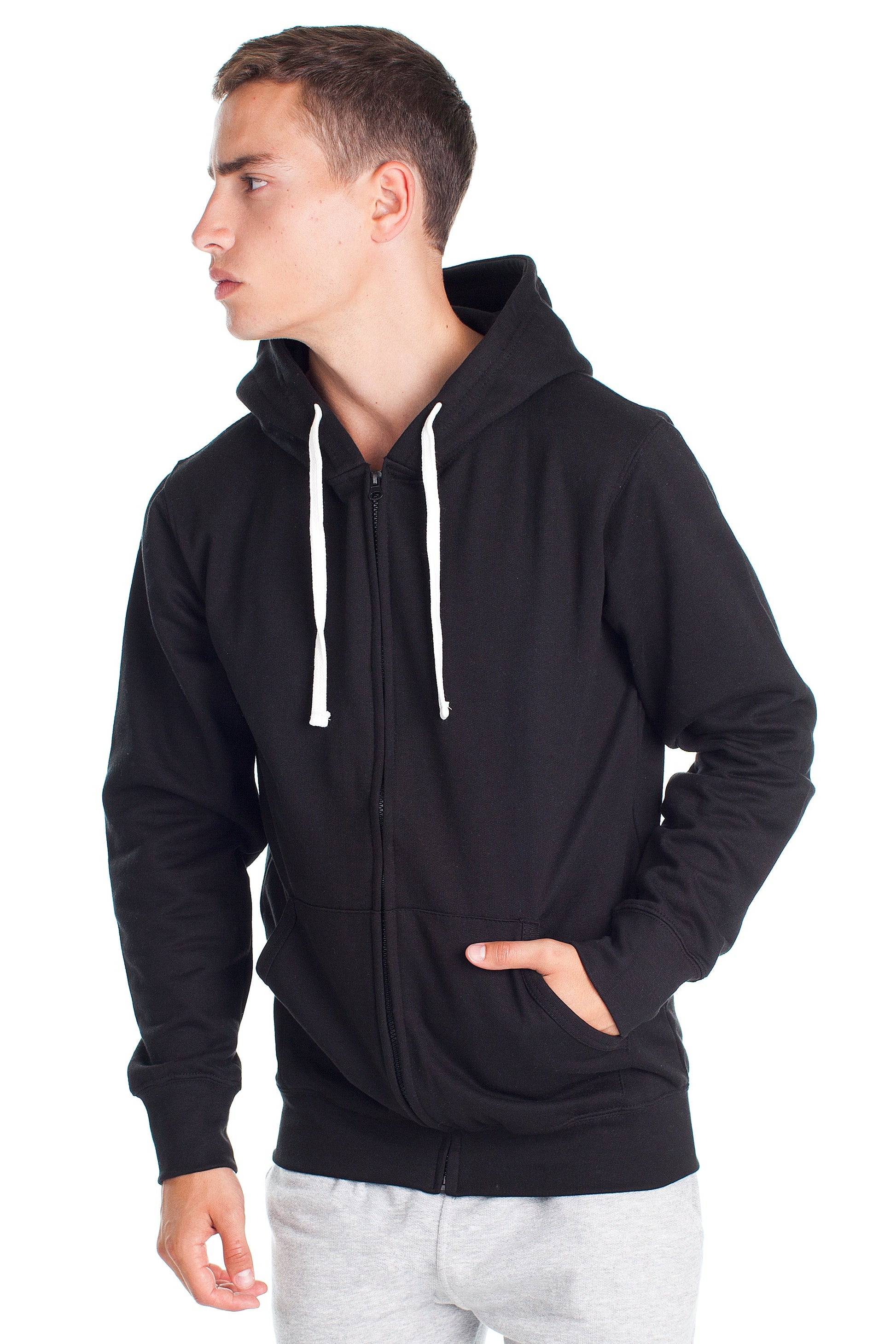 MR920 BLACK Zip Up Hoodie