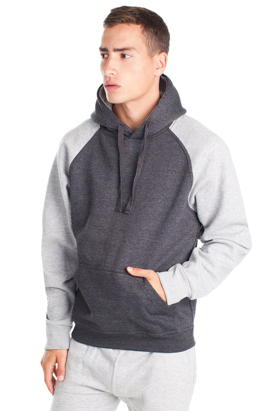 M333 CHARCOAL/ GREY MIX 330 GSM 50 poly / 50 cotton Pullover Hoodie