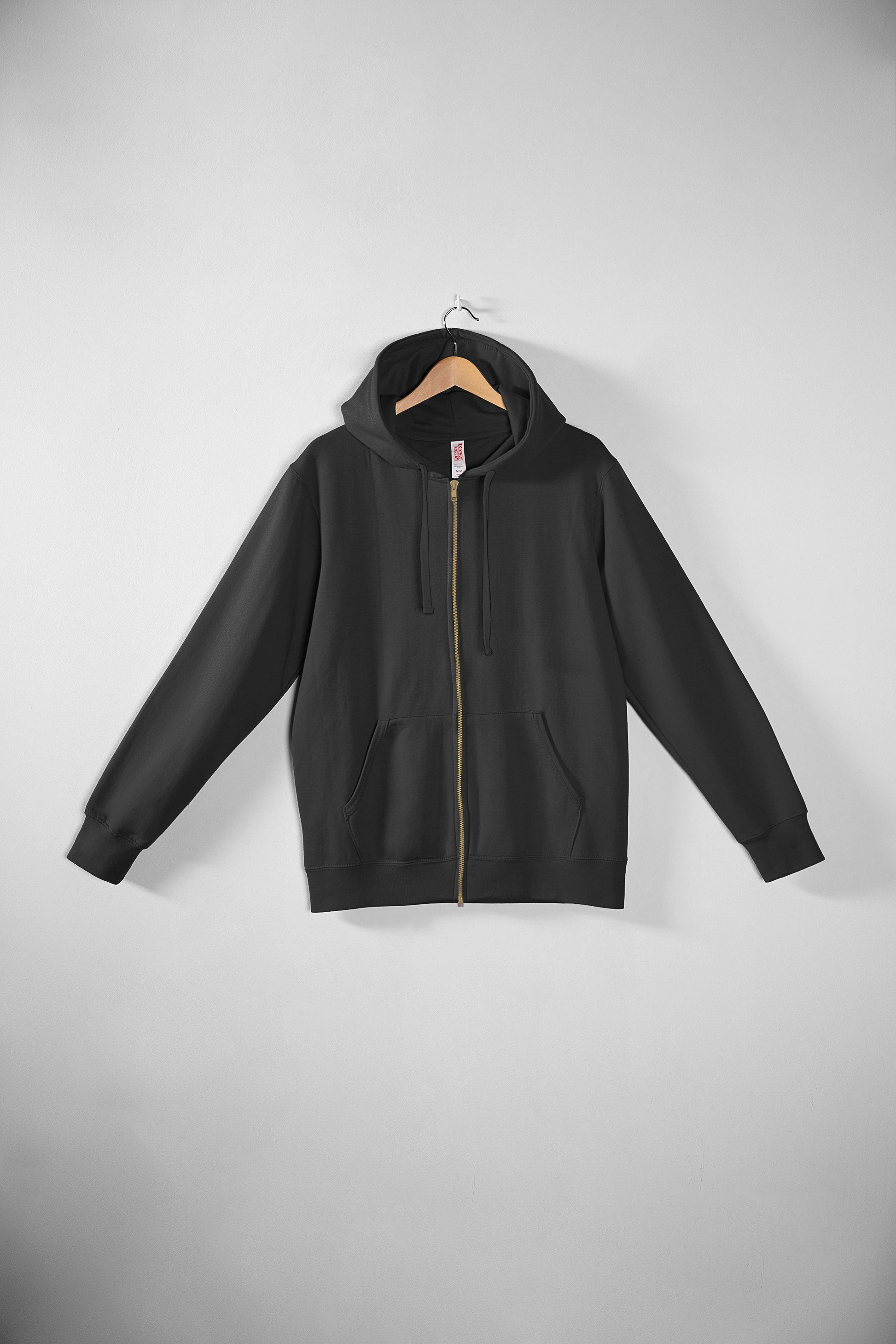 MR922 BLACK 330 GSM 50 poly / 50 cotton Zip Up Hoodie