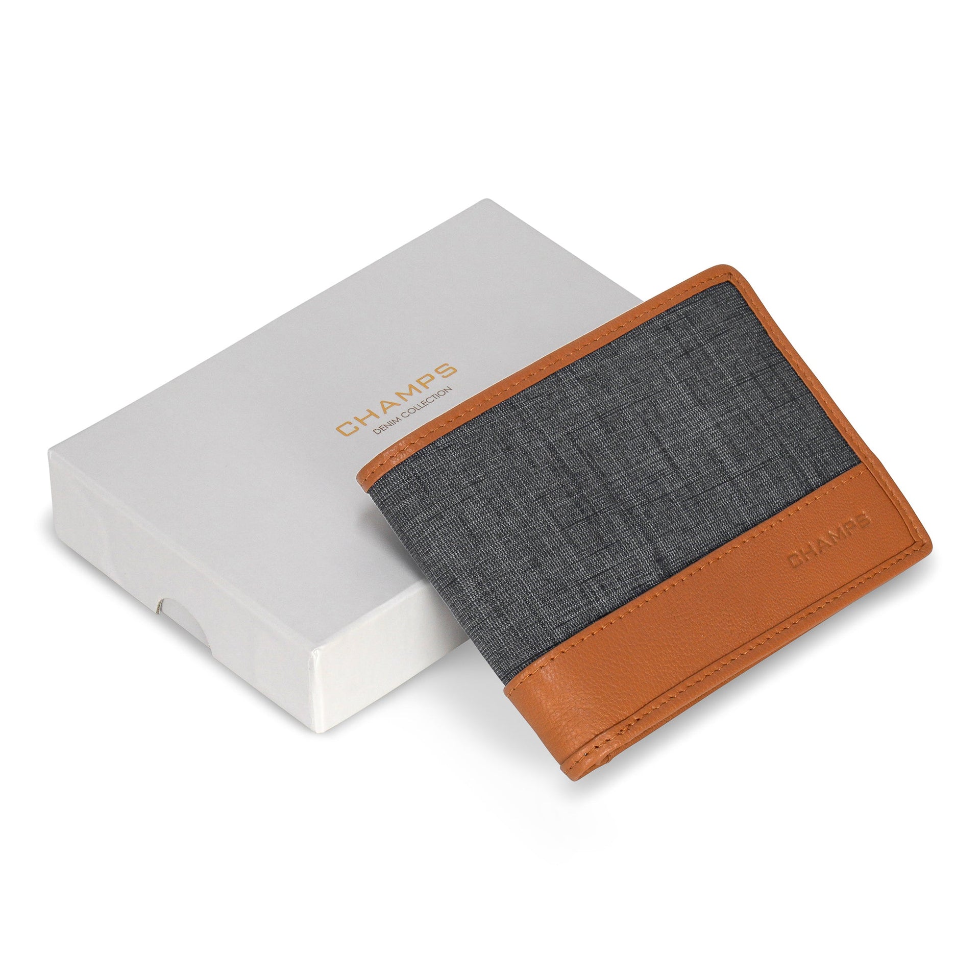 Denim / Leather Top Wing Wallet Champs Luggage Shopify Collective