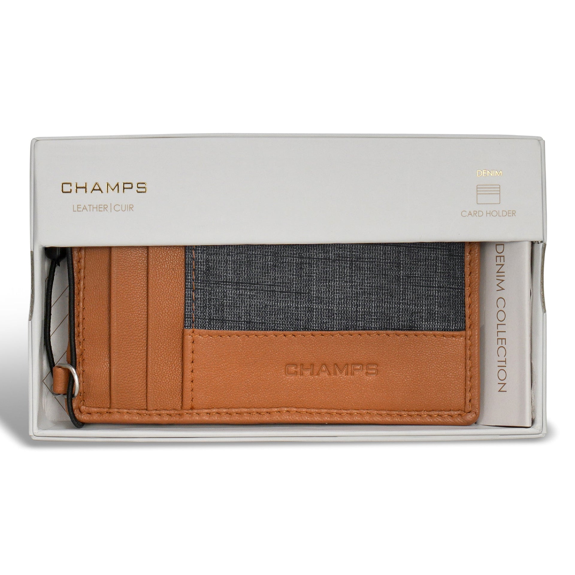 Denim / Leather Slim Cardholder Champs Luggage Shopify Collective