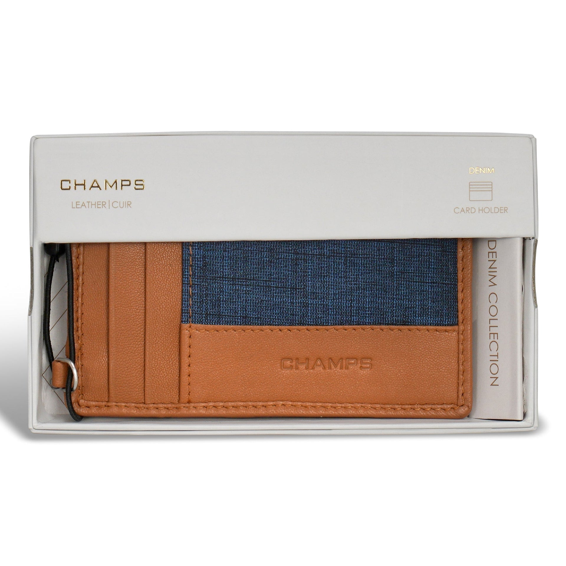 Denim / Leather Slim Cardholder Champs Luggage Shopify Collective