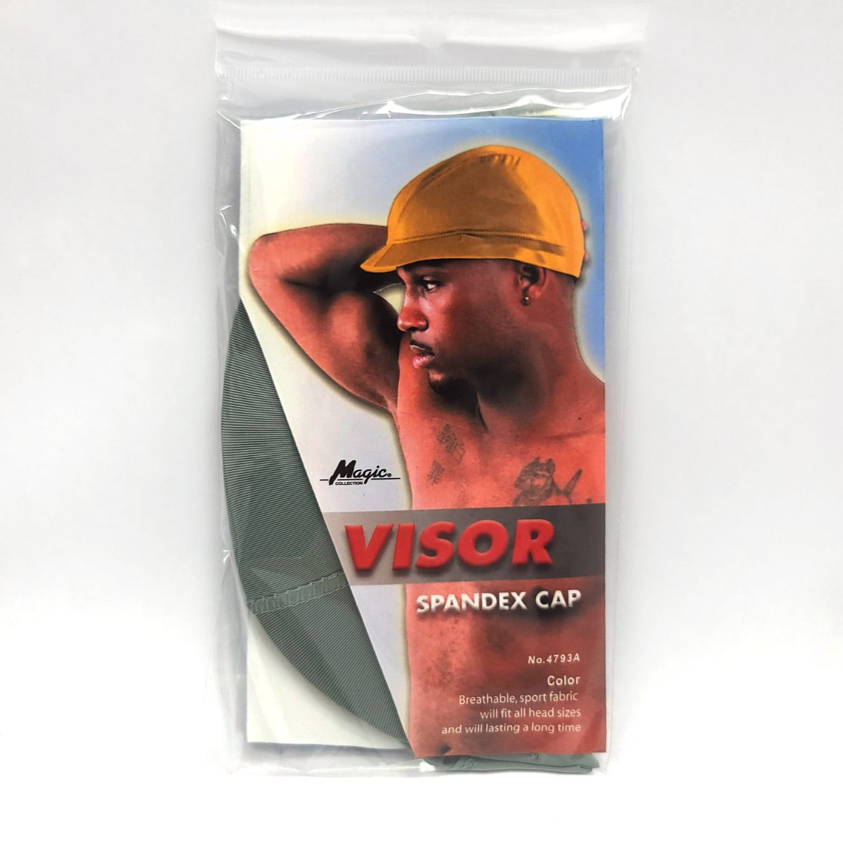 Visor Spandex Cap, Multi-Coloured, One Size Grey Accessories