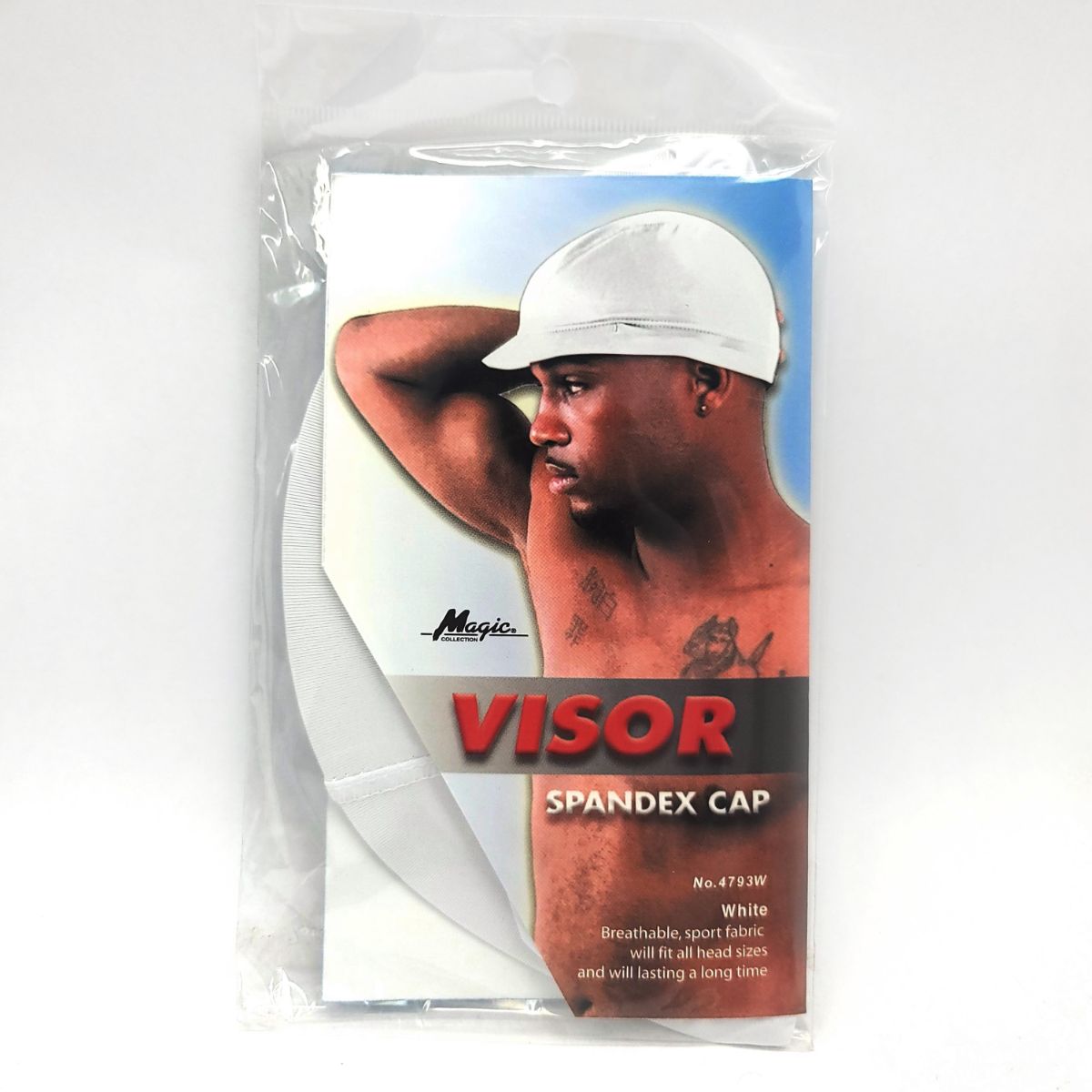 Visor Spandex Cap, Multi-Coloured, One Size White Accessories