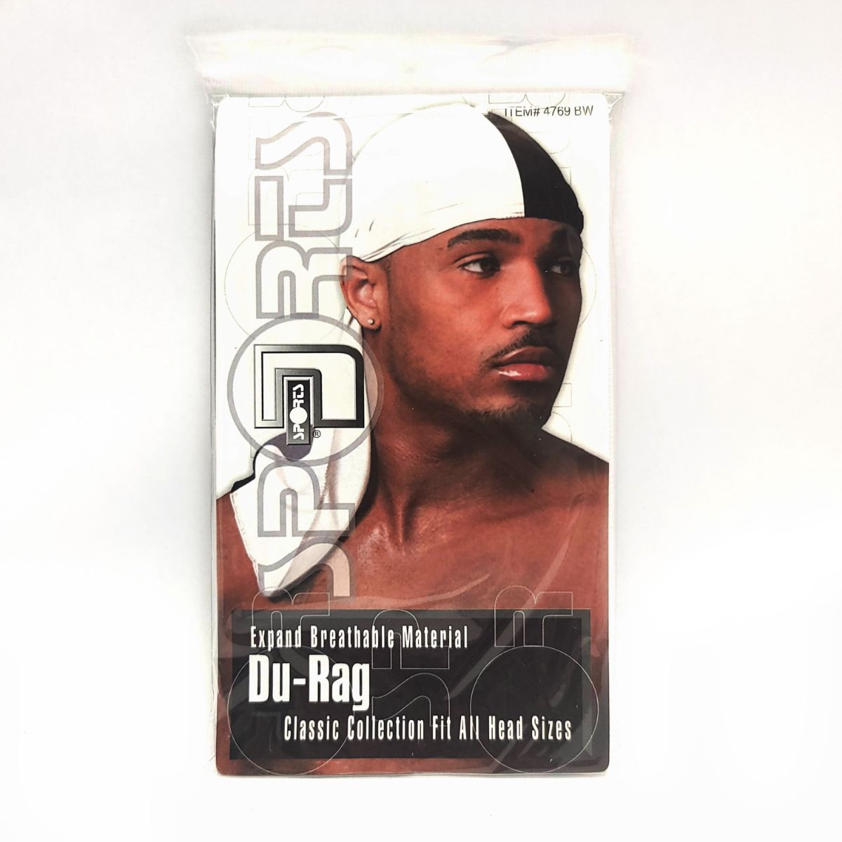 Durag - Sports, Tie Down, Multi-Coloured, One Size Black & White Accessories