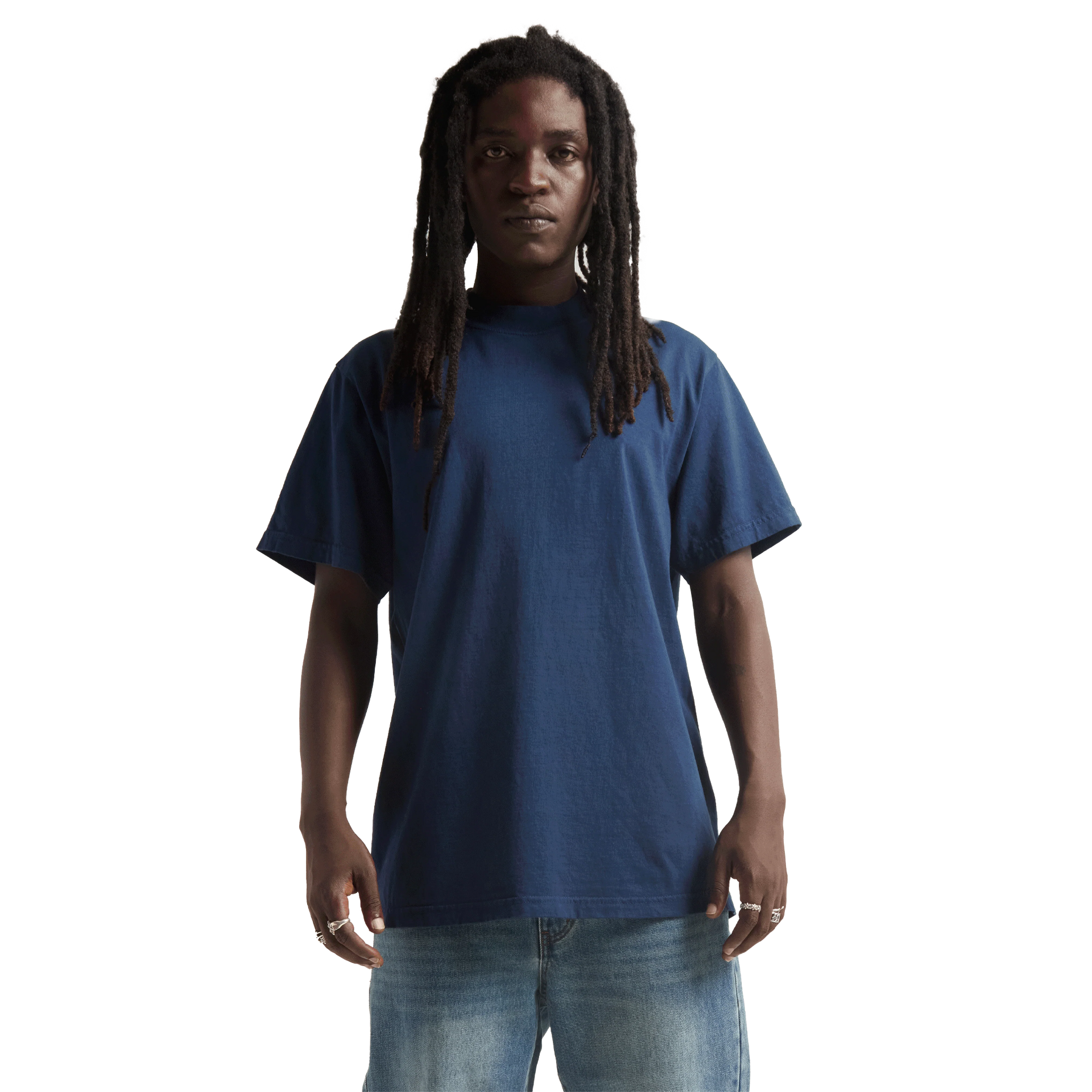 Max Heavyweight Garment Dye - 7.5 oz Midnight Navy COTTON GARMENT DYE GARMENT DYES Heavyweight MEN MEN TEE OVERSIZED Pigment Dye shaka Shaka Wear SHORTSLEEVES shsdparentproduct t-shirt TEE tshirts