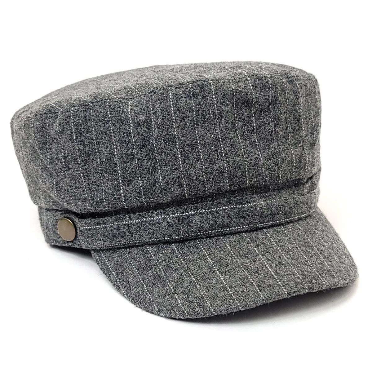 Cadet Cap -W8040, Stripes, Multi-Coloured Grey OSFA Military Cap