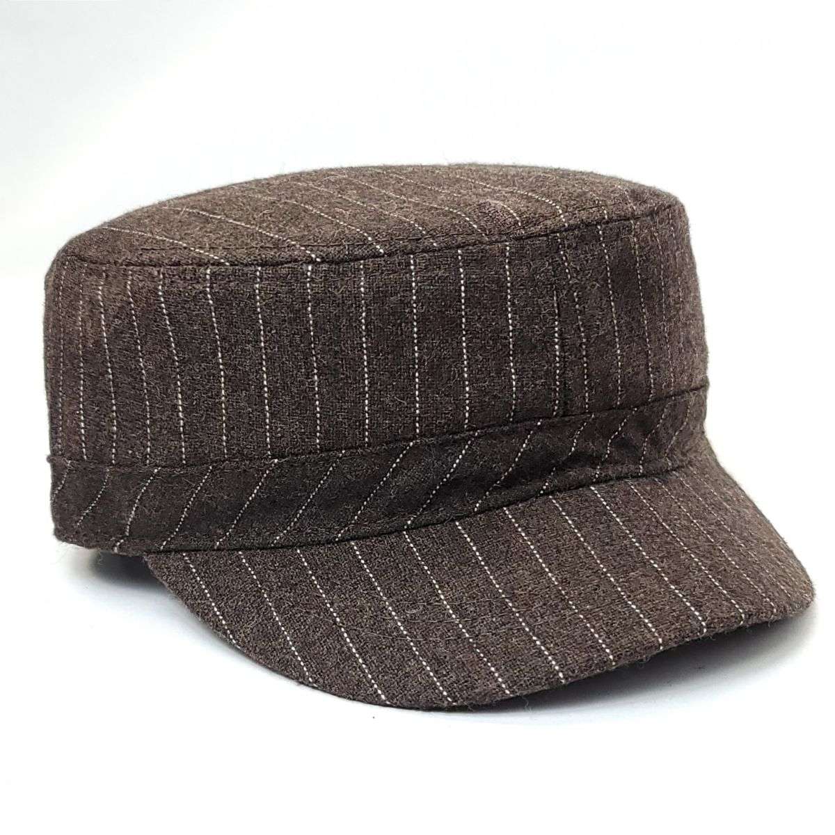Cadet Cap - Stripes, 19095, Multi-Coloured Brown OSFA Military Cap
