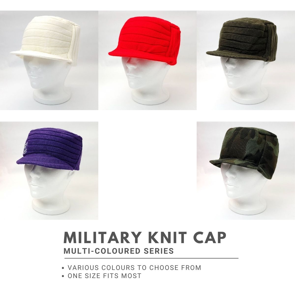 Military Knit Cap - Multi-Coloured