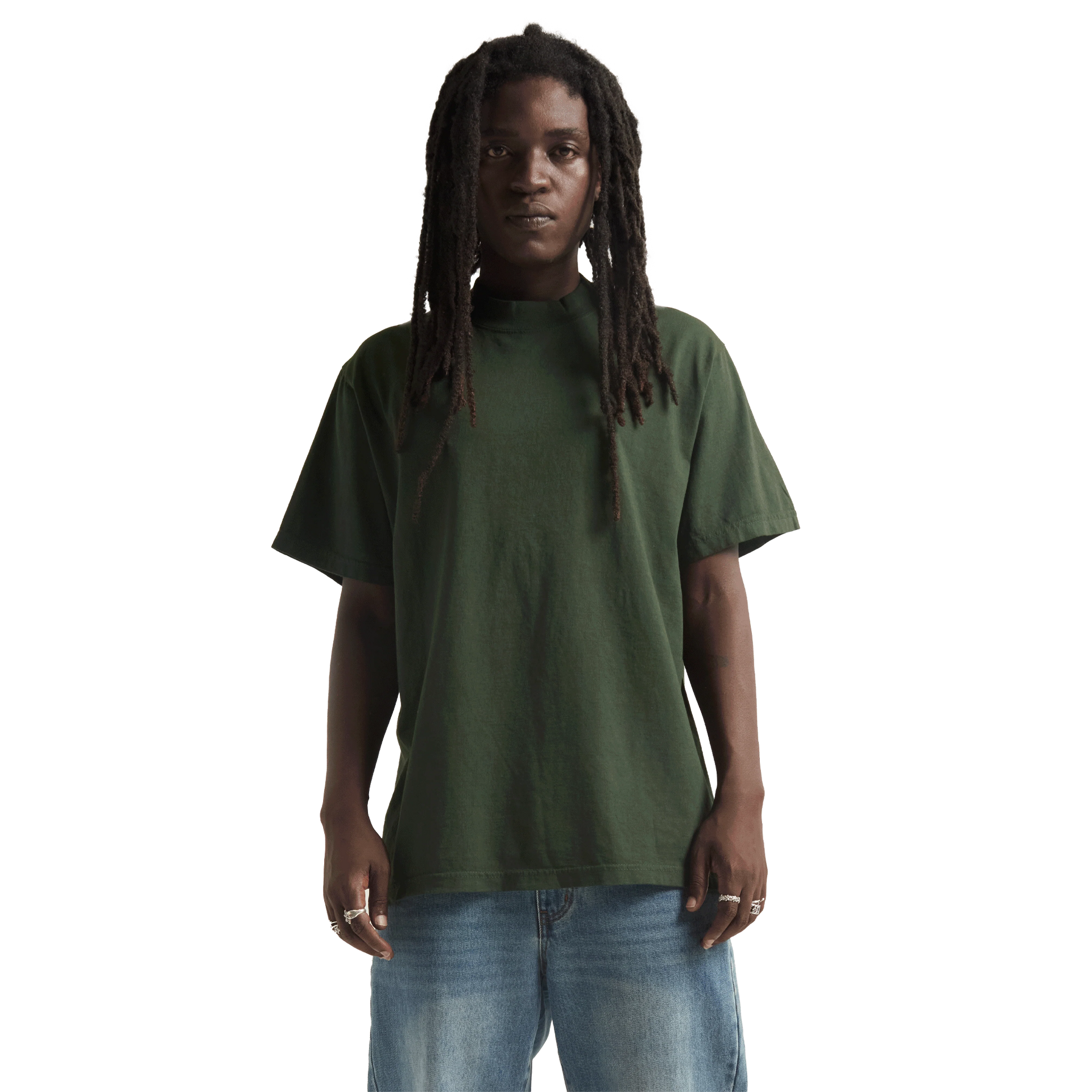 Max Heavyweight Garment Dye - 7.5 oz Moss COTTON GARMENT DYE GARMENT DYES Heavyweight MEN MEN TEE OVERSIZED Pigment Dye shaka Shaka Wear SHORTSLEEVES shsdparentproduct t-shirt TEE tshirts