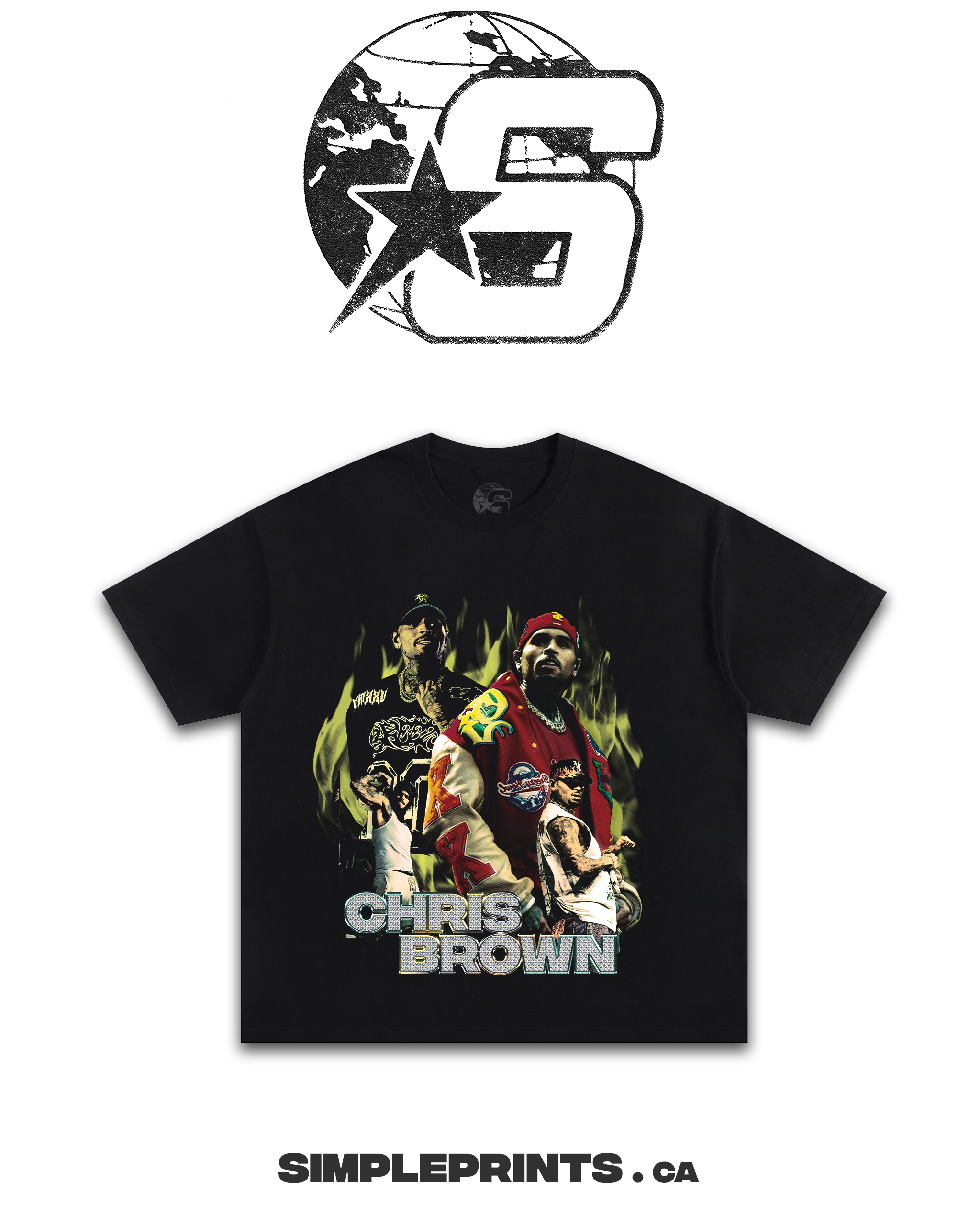 CHRIS BROWN BREEZY BOWL Graphic T-Shirt Shopify Collective Simpleprints t-shirt tops