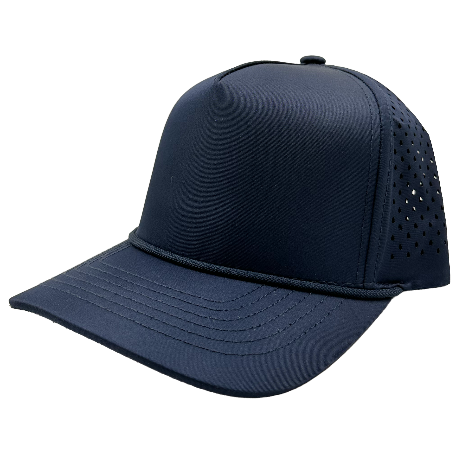 GNV-DT724P - 5 Panels Droplets W/String Curved Bill Navy Navy One Size 5 PANELS CURVE hats HIGH PROFILE MESH nissi caps POLYESTER ROPE SNAPBACK STRING STRING HAT STRUCTURED UNISEX