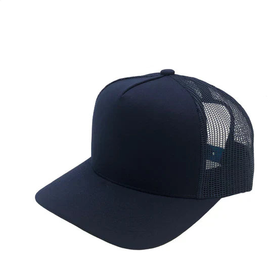 GNV-008M - Premium Pro Style Mesh Trucker Cap Navy One Size 5 PANELS COMING SOON COTTON / POLYESTER CURVE HIGH PROFILE MESH NISSI nissi caps SNAPBACK STRUCTURED TRUCKER MESH UNISEX