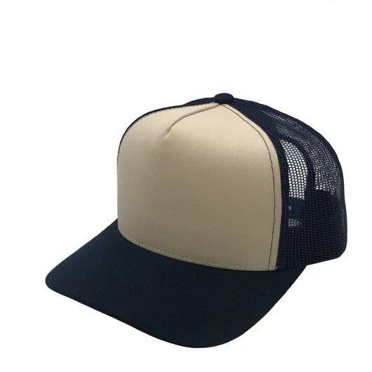 GNV-008M - Premium Pro Style Mesh Trucker Cap Navy Stone One Size 5 PANELS COMING SOON COTTON / POLYESTER CURVE HIGH PROFILE MESH NISSI nissi caps SNAPBACK STRUCTURED TRUCKER MESH UNISEX