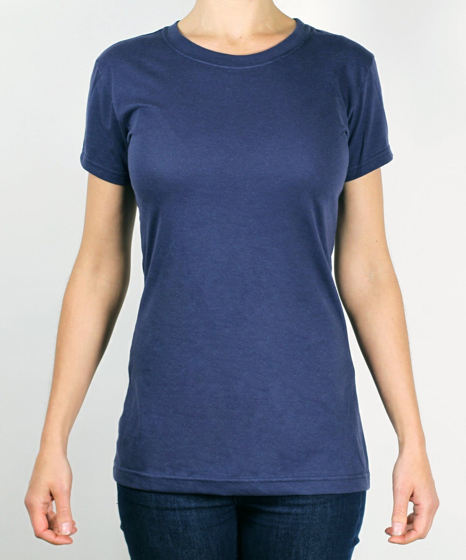 47182 - Women's Eiffel Tee Shirt Navy CLOSEOUT COTTON FITTED Lightweight ON SALE OPTIMA tearaway TEES WOMEN