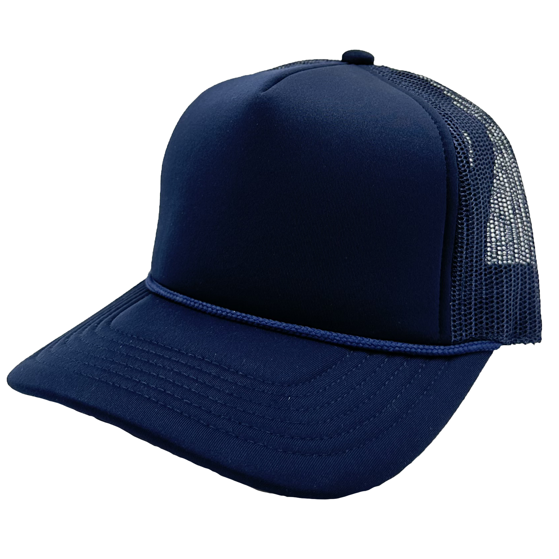 GNV-1222FT - Foam Trucker Cap Navy One Size 5 PANELS COTTON / POLYESTER CURVE FOAM GNV-1222FT HIGH PROFILE MESH nissi caps SNAPBACK UNISEX
