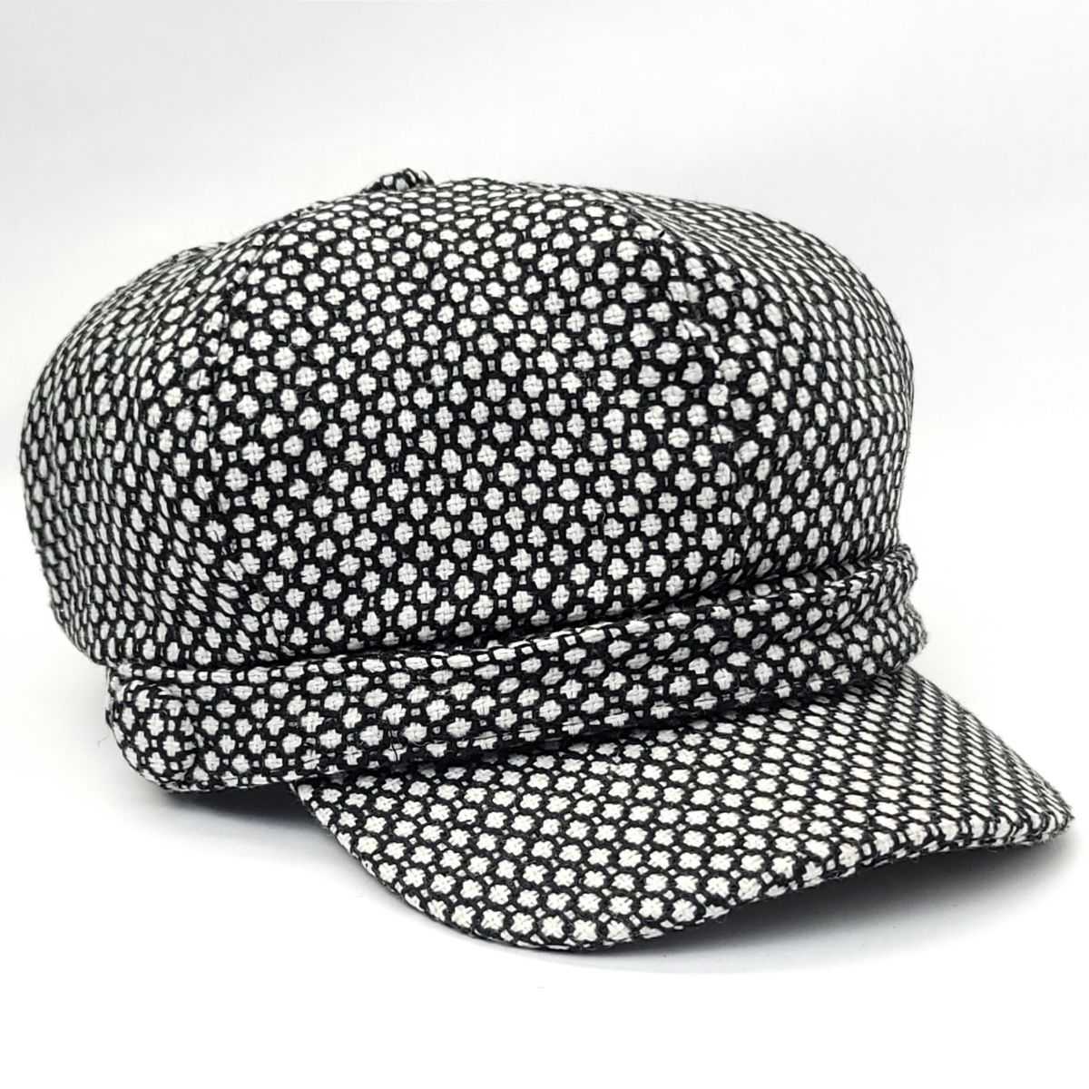 Newsboy Hat - Polka Dots, Brown & Black Black OSFA Dozen Special Mix&Match
