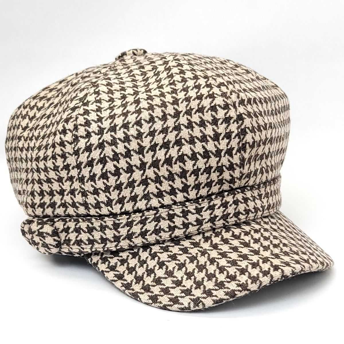 Newsboy Hat - Houndstooth, Brown & Black Brown OSFA Dozen Special Mix&Match