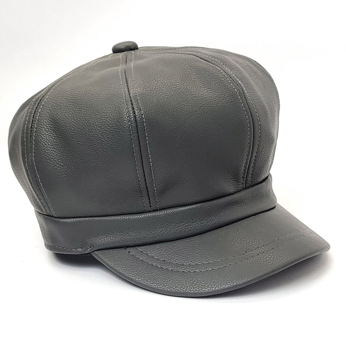 Newsboy Hat - PU Leather, Multi-Coloured Grey OSFA Dozen Special Mix&Match