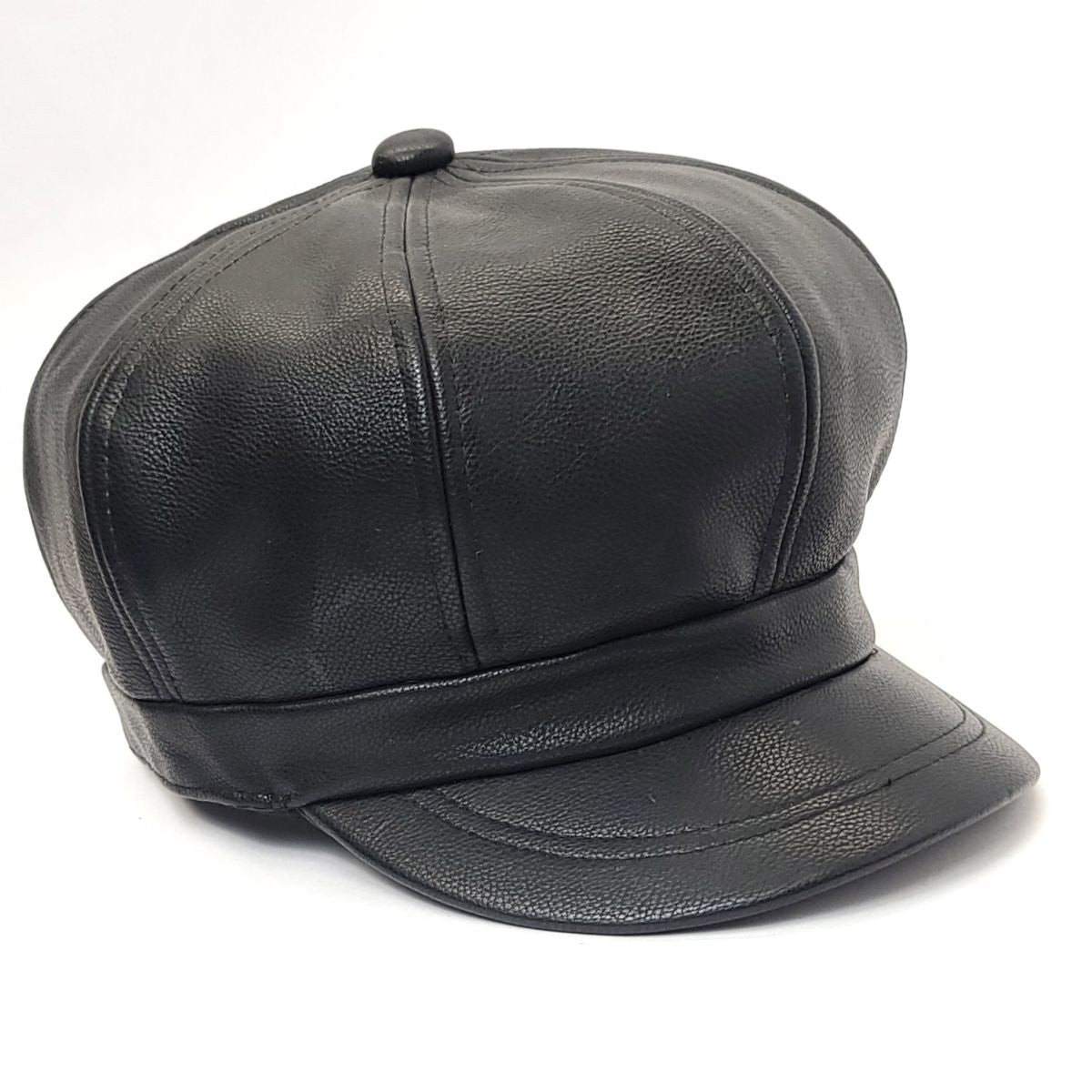 Newsboy Hat - PU Leather, Multi-Coloured Black OSFA Dozen Special Mix&Match